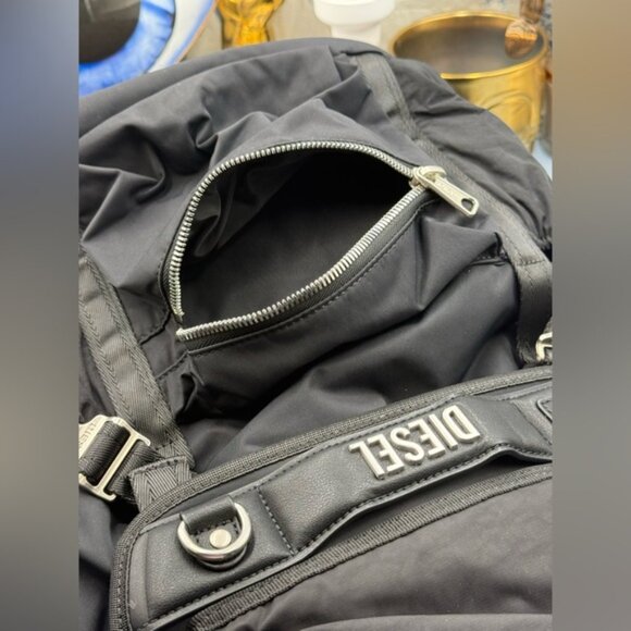 🆕 DIESEL 🧿 NWT Logos L-Large Backpack, Black Recycled Nylon - Picture 8 of 15